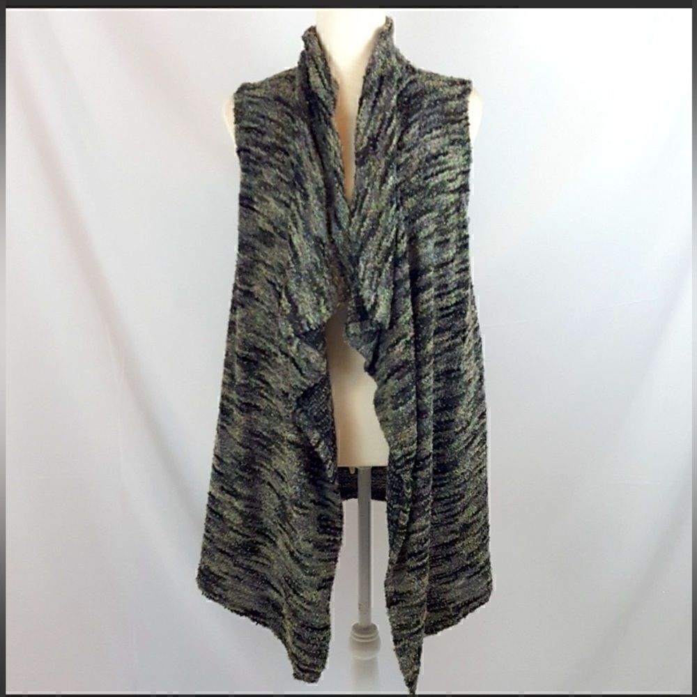 Sweater Vest Cardigan Knox Rose Green Wool blend outdoor layering‎ Cabincore xl